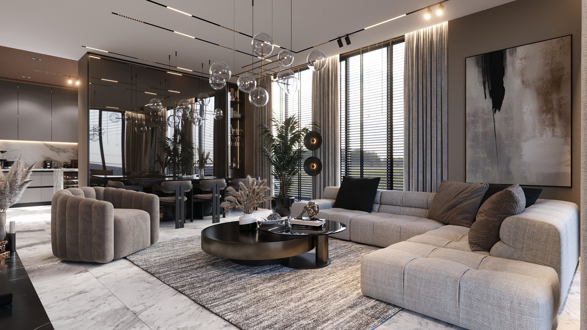 ZenGyo Rezidans Salon - İç Mekân Görselleştirme
